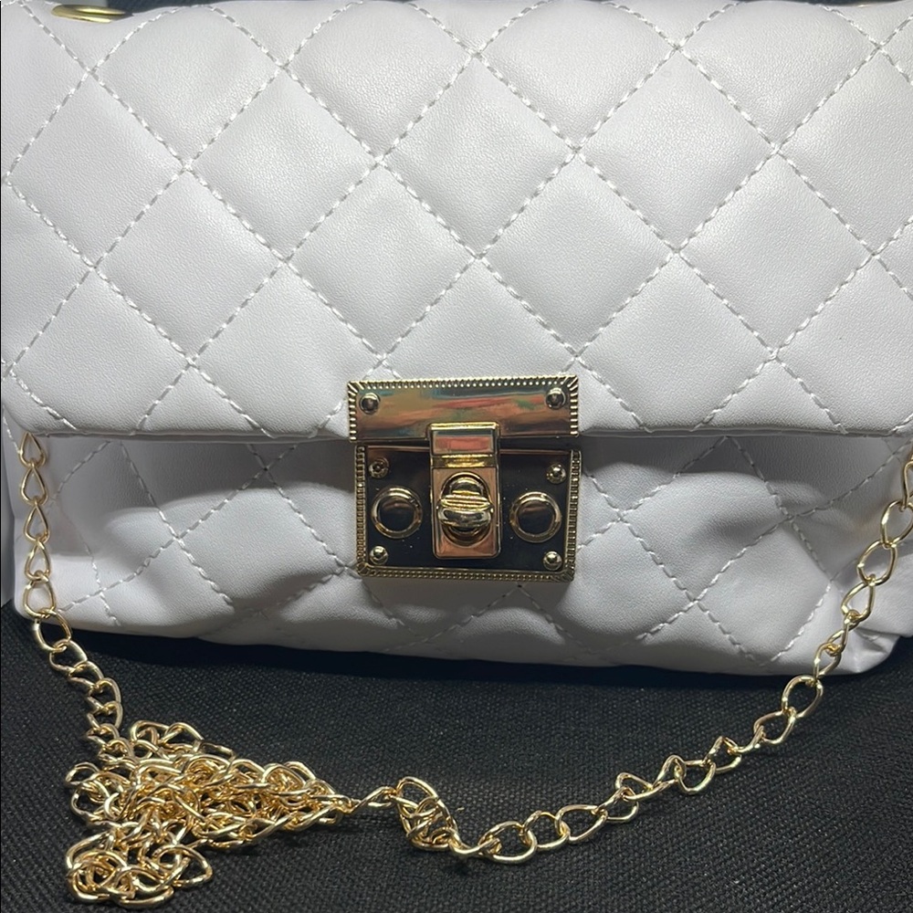 White Quilted Chain Bag